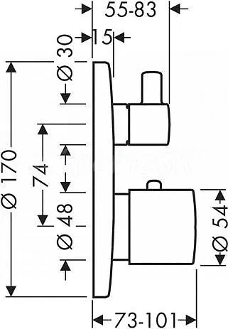 Axor - Uno - Zuhany csaptelep - 38700000 – 2. kép