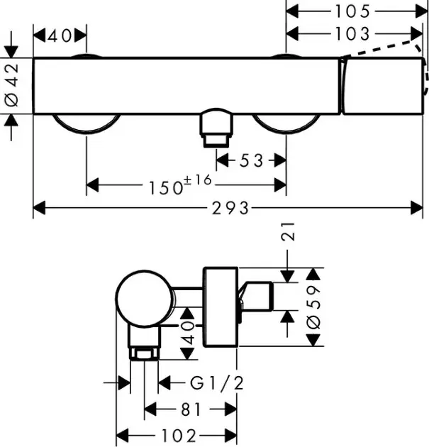 Axor - Uno - Zuhany csaptelep - 45600820 – 2. kép
