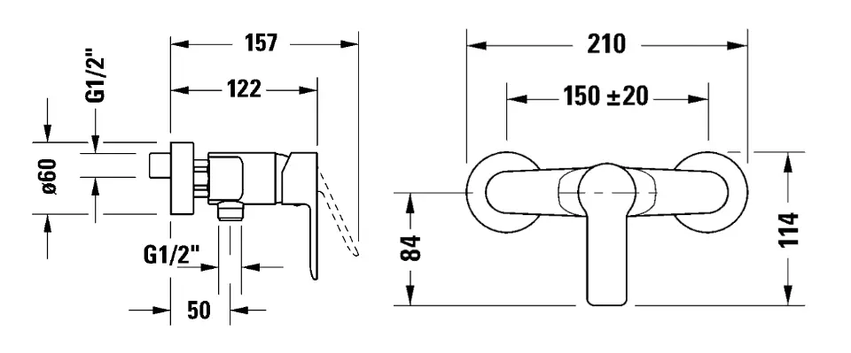 Duravit - A.1 - Zuhany csaptelep - A14230001010 – 2. kép