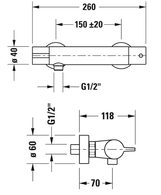 Duravit - B.1 - Zuhany csaptelep - B14220000010 – 2. kép