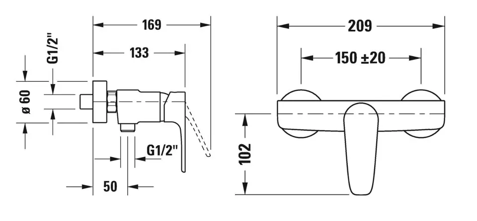Duravit - B.1 - Zuhany csaptelep - B14230000010 – 2. kép