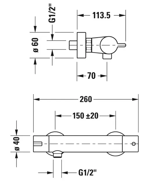 Duravit - B.2 - Zuhany csaptelep - B24220000010 – 2. kép