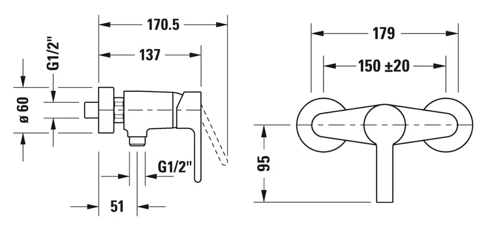 Duravit - B.2 - Zuhany csaptelep - B24230000010 – 2. kép