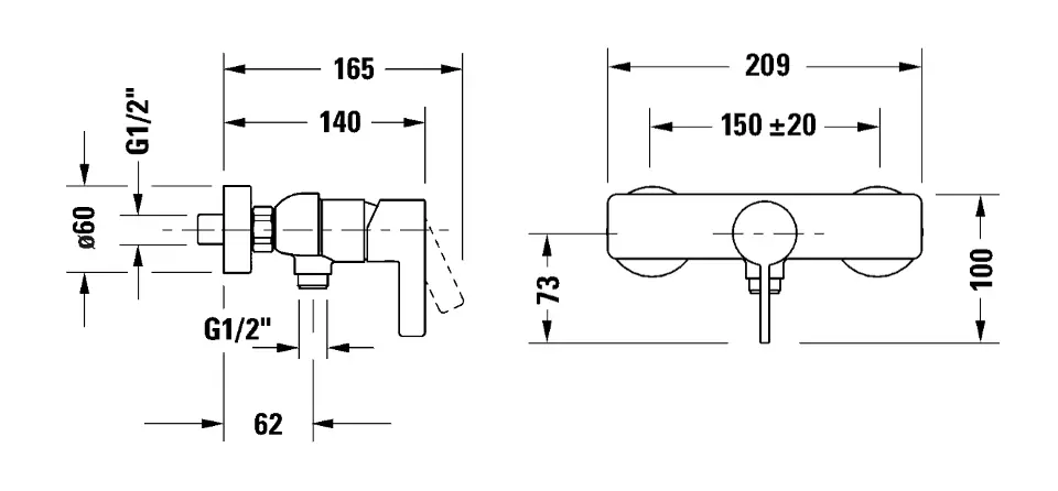Duravit - D-Neo - Zuhany csaptelep - DE4230000010 – 2. kép