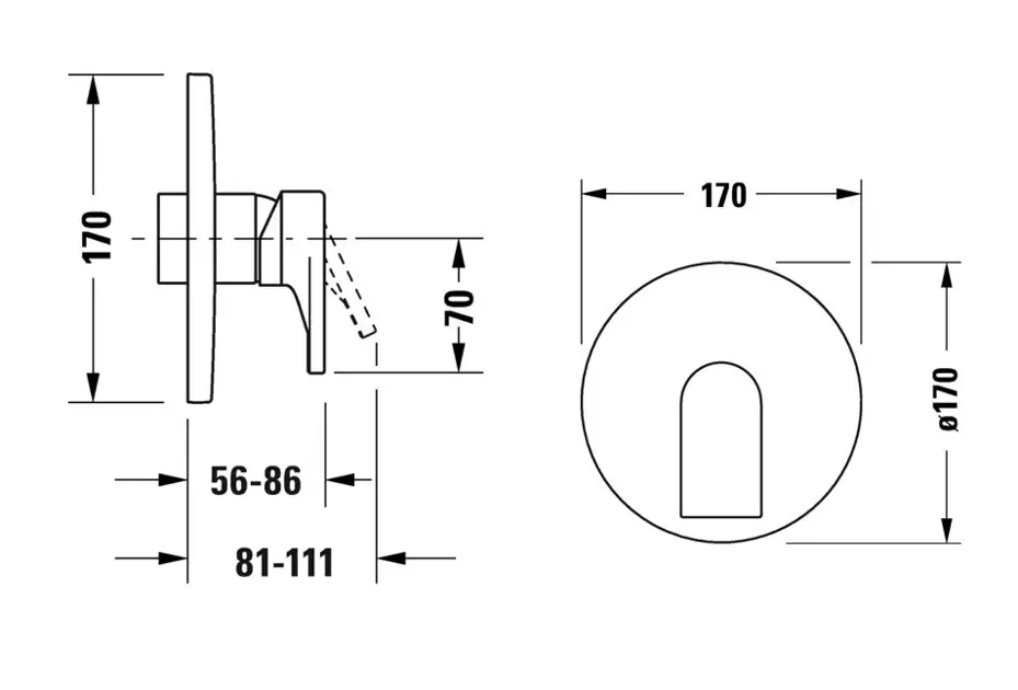 Duravit - Tulum - Zuhany csaptelep - TU4210010010 – 2. kép