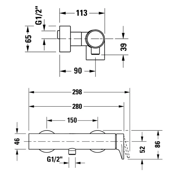 Duravit - Tulum - Zuhany csaptelep - TU4230000010 – 2. kép