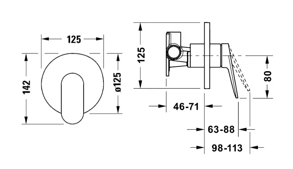 Duravit - Wave - Zuhany csaptelep - WA4210007046 – 2. kép