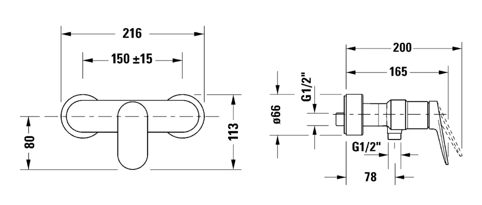 Duravit - Wave - Zuhany csaptelep - WA4230000004 – 2. kép