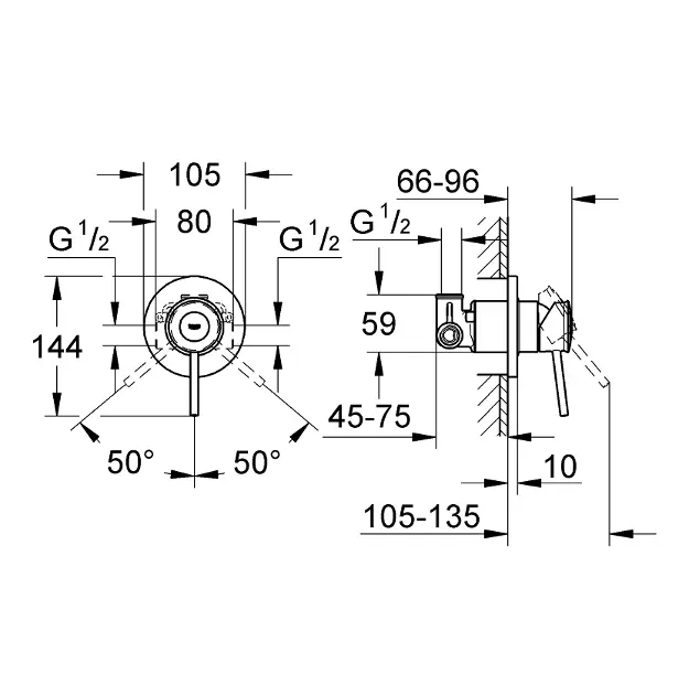 Grohe - BauClassic - Zuhany csaptelep - 29048000 – 2. kép