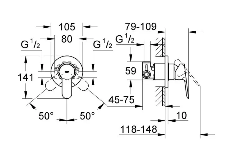 Grohe - BauEdge - Zuhany csaptelep - 29040000 – 2. kép