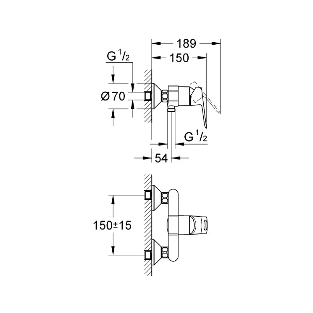 Grohe - BauLoop - Zuhany csaptelep - 23340000 – 2. kép