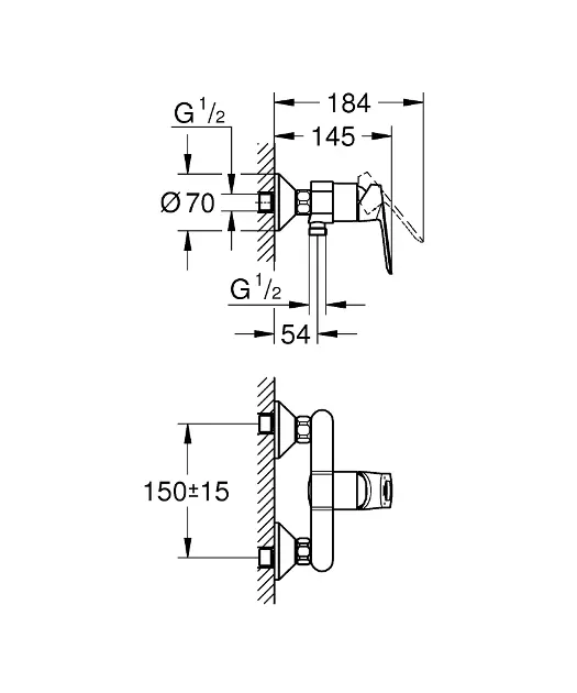 Grohe - BauLoop - Zuhany csaptelep - 23634000 – 2. kép