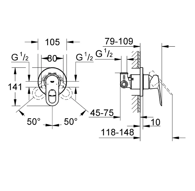 Grohe - BauLoop - Zuhany csaptelep - 29042000 – 2. kép