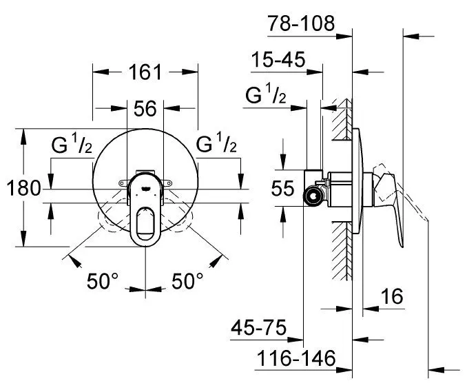 Grohe - BauLoop - Zuhany csaptelep - 29080000 – 2. kép
