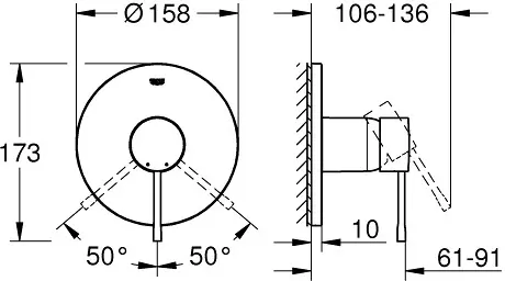 Grohe - Essence - Zuhany csaptelep - 24057001 – 2. kép