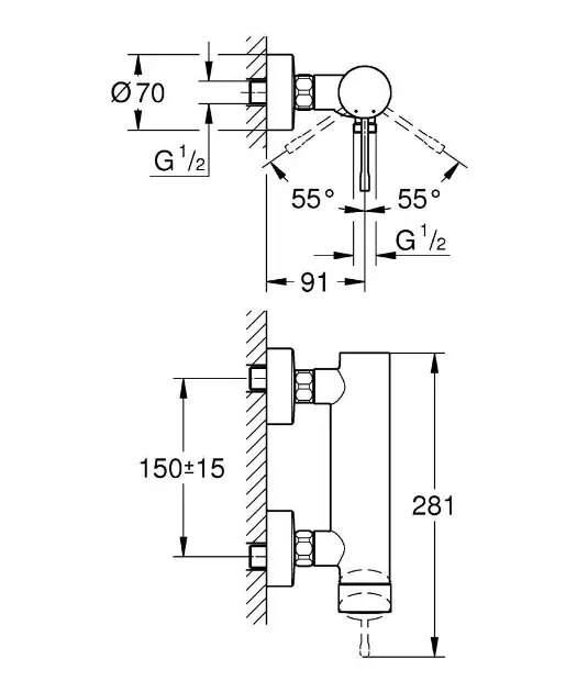 Grohe - Essence - Zuhany csaptelep - 33636001 – 2. kép