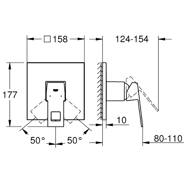 Grohe - Eurocube - Zuhany csaptelep - 24061AL0 – 2. kép