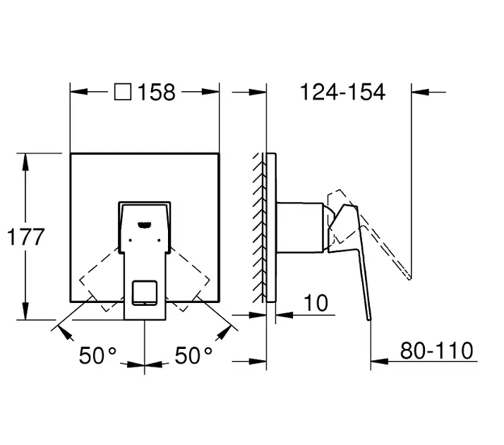 Grohe - Eurocube - Zuhany csaptelep - 24061DC0 – 2. kép