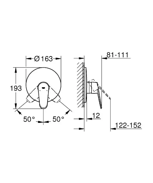 Grohe - Eurodisc Cosmopolitan - Zuhany csaptelep - 19549002 – 2. kép