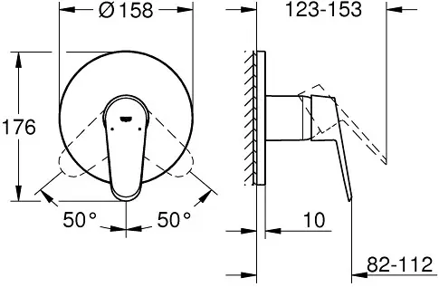 Grohe - Eurodisc Cosmopolitan - Zuhany csaptelep - 24055002 – 2. kép
