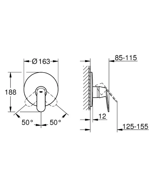 Grohe - Eurosmart Cosmopolitan - Zuhany csaptelep - 19383000 – 2. kép