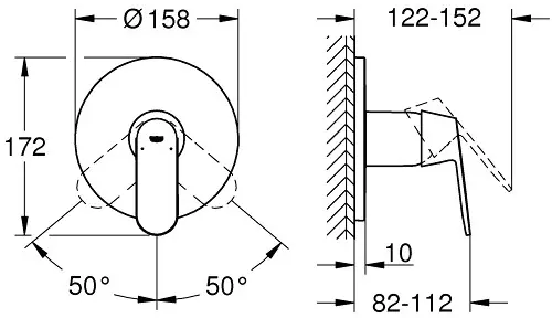Grohe - Eurosmart Cosmopolitan - Zuhany csaptelep - 24044000 – 2. kép