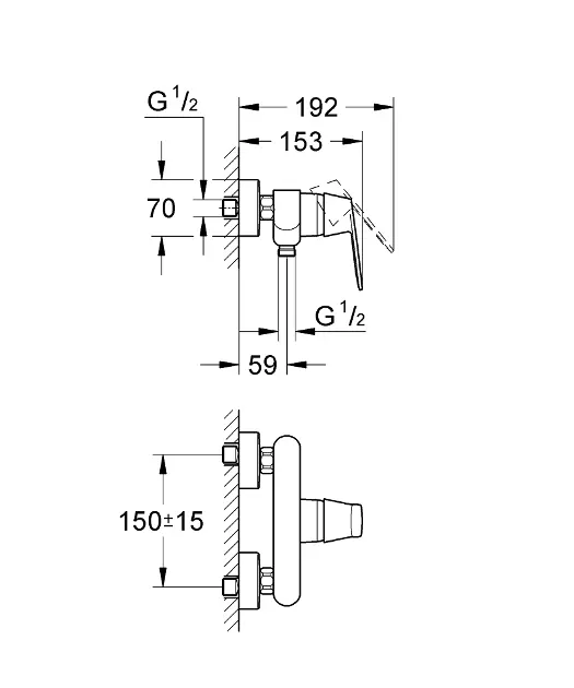 Grohe - Eurosmart Cosmopolitan - Zuhany csaptelep - 32838000 – 2. kép