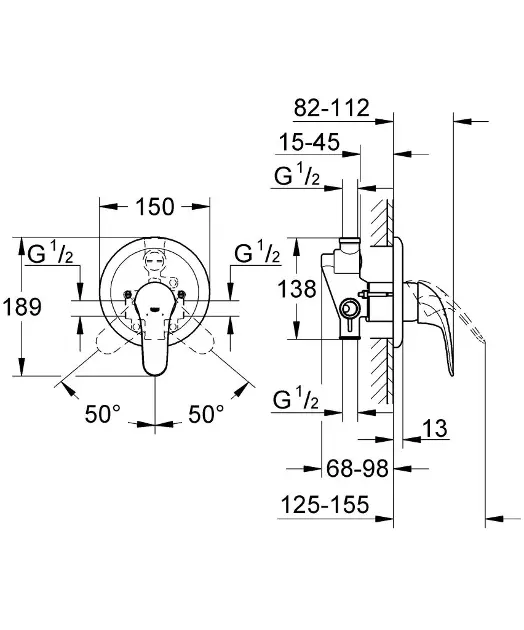 Grohe - Eurosmart - Zuhany csaptelep - 19451002 – 3. kép