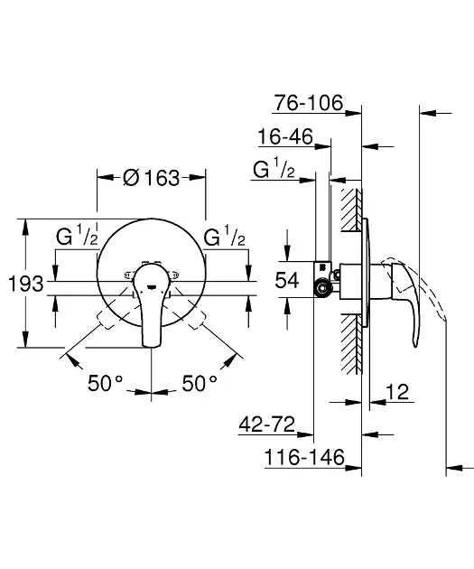 Grohe - Eurosmart - Zuhany csaptelep - 33556002 – 2. kép