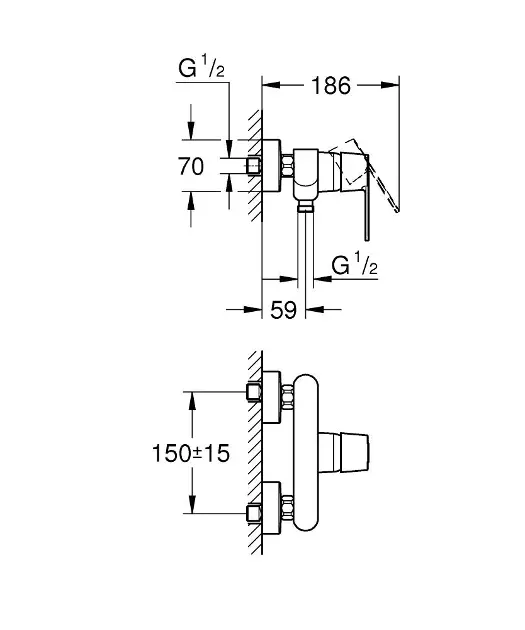 Grohe - Get - Zuhany csaptelep - 32888000 – 2. kép