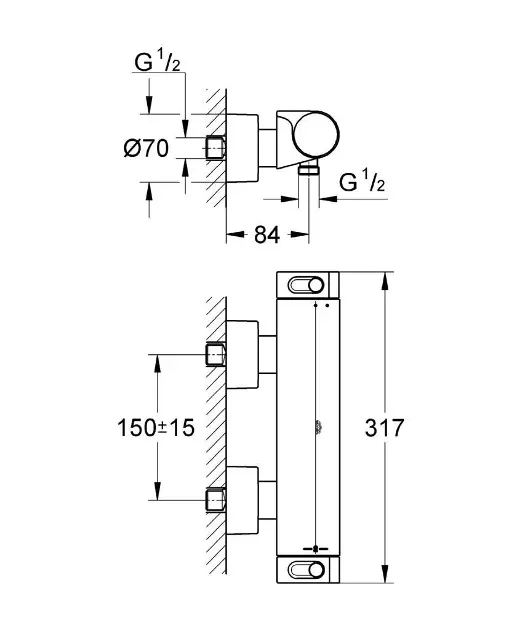 Grohe - Grohtherm 2000 - Zuhany csaptelep - 34169001 – 2. kép