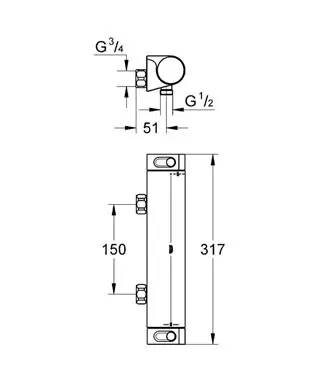 Grohe - Grohtherm 2000 - Zuhany csaptelep - 34170001 – 2. kép