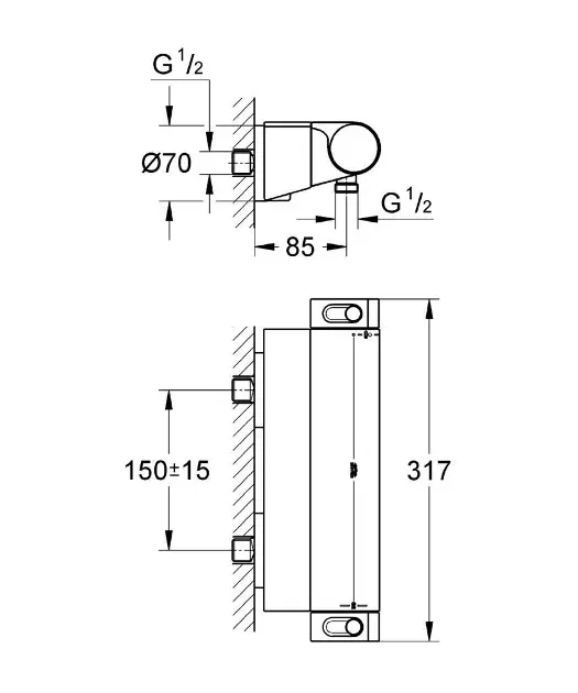 Grohe - Grohtherm 2000 - Zuhany csaptelep - 34469001 – 2. kép