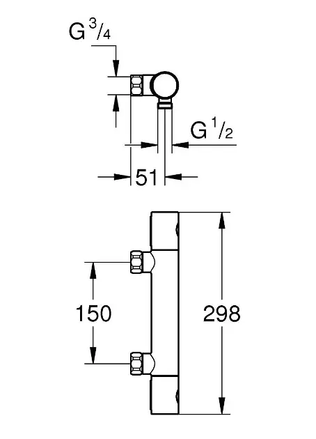 Grohe - Grohtherm 800 Cosmopolitan - Zuhany csaptelep - 34767000 – 2. kép