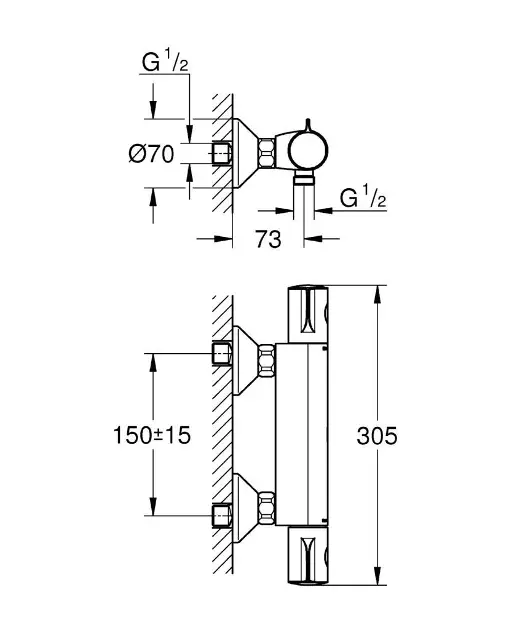 Grohe - Grohtherm 800 - Zuhany csaptelep - 34558000 – 2. kép