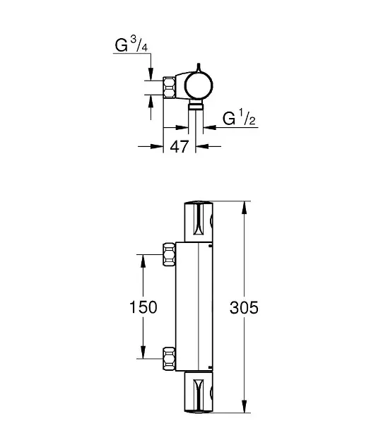 Grohe - Grohtherm 800 - Zuhany csaptelep - 34755000 – 2. kép