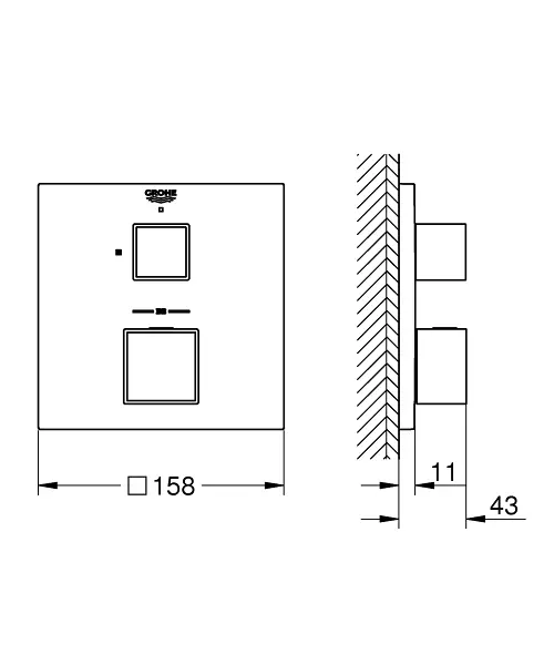 Grohe - Grohtherm Cube - Zuhany csaptelep - 24153000 – 2. kép