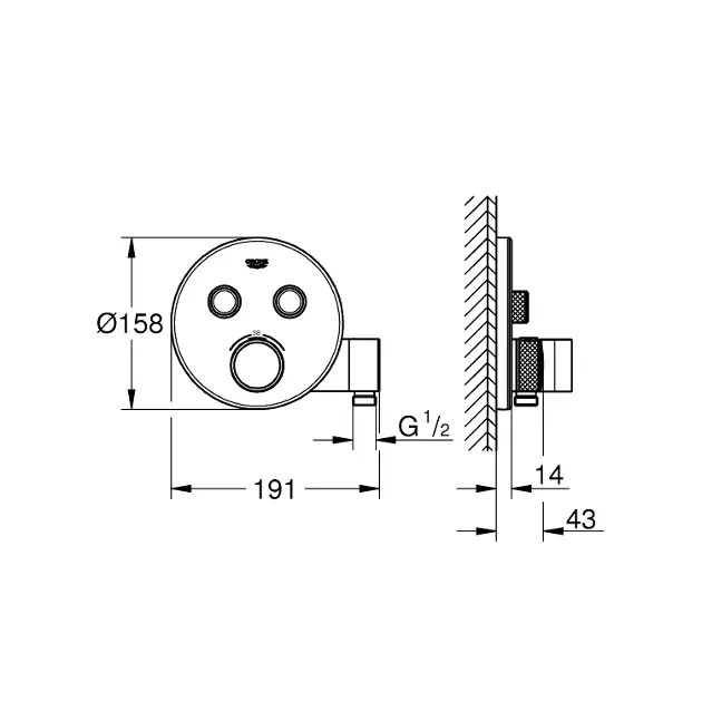 Grohe - Grohtherm SmartControl - Zuhany csaptelep - 29120000 – 2. kép