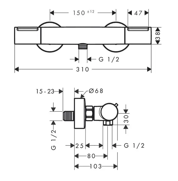 Hansgrohe - Ecostat Element - Zuhany csaptelep - 13346000 – 2. kép