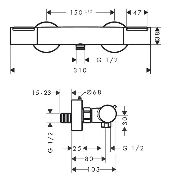 Hansgrohe - Ecostat Element - Zuhany csaptelep - 13346670 – 2. kép