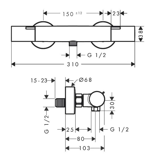 Hansgrohe - Ecostat Fine - Zuhany csaptelep - 13323000 – 2. kép