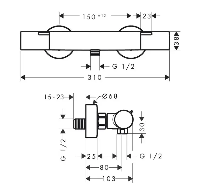 Hansgrohe - Ecostat Fine - Zuhany csaptelep - 13324000 – 2. kép