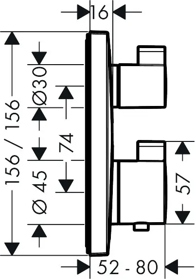 Hansgrohe - Ecostat Square - Zuhany csaptelep - 15714000 – 2. kép