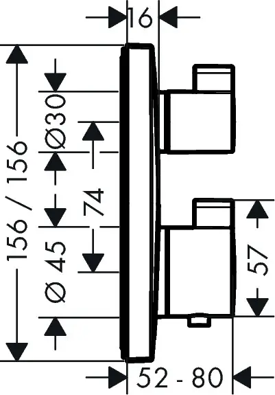 Hansgrohe - Ecostat Square - Zuhany csaptelep - 15714700 – 2. kép