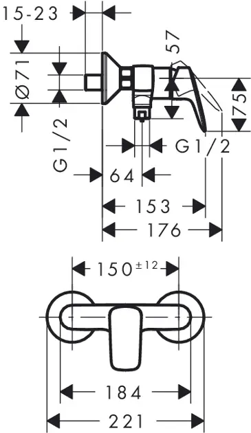 Hansgrohe - Logis - Zuhany csaptelep - 71600000 – 2. kép