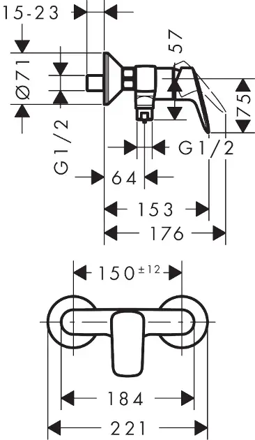 Hansgrohe - Logis - Zuhany csaptelep - 71600670 – 2. kép