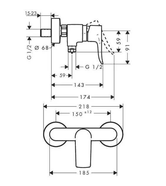 Hansgrohe - Metris New - Zuhany csaptelep - 31680000 – 2. kép