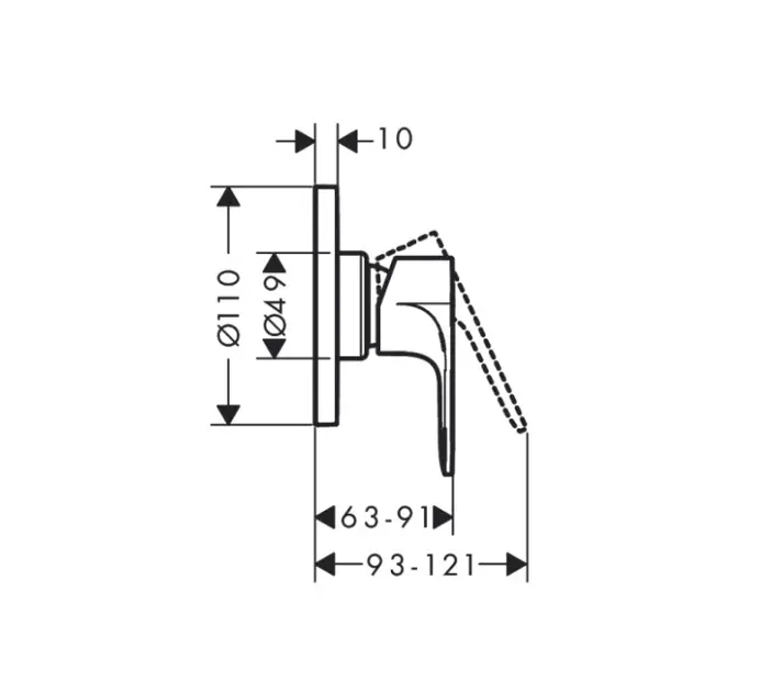 Hansgrohe - Rebris E - Zuhany csaptelep - 72659670 – 2. kép