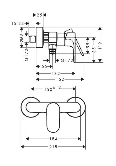 Hansgrohe - Rebris S - Zuhany csaptelep - 72640000 – 2. kép