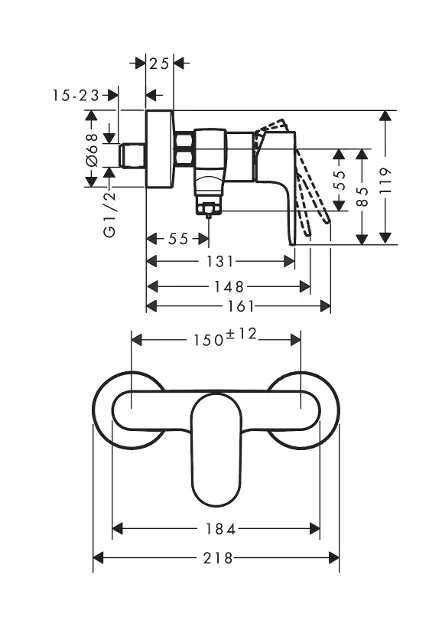 Hansgrohe - Rebris S - Zuhany csaptelep - 72643000 – 2. kép